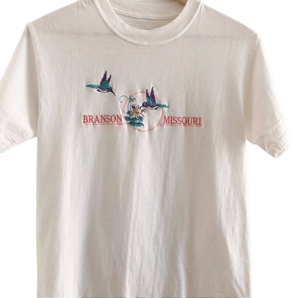 Vintage Missouri T-Shirt with Flowers and Hummingbirds - Picture 1 of 3